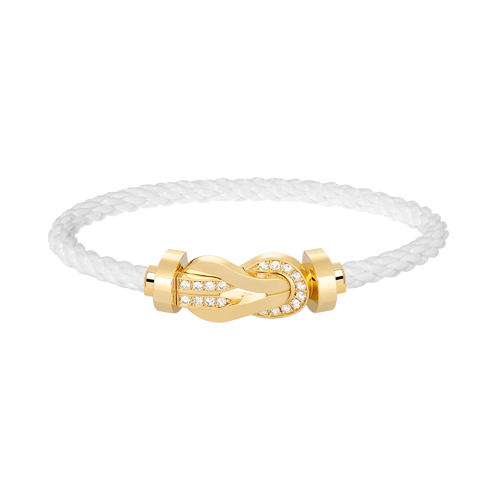 [Rose Jewels]CHANCE LARGE 8 FIGURE BUCKLE HALF DIAMOND BRACELET GOLD