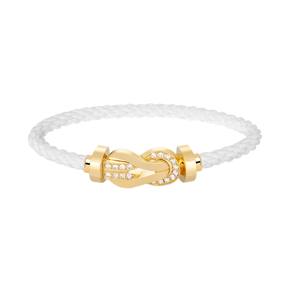 [Rose Jewels]CHANCE LARGE 8 FIGURE BUCKLE HALF DIAMOND BRACELET GOLD