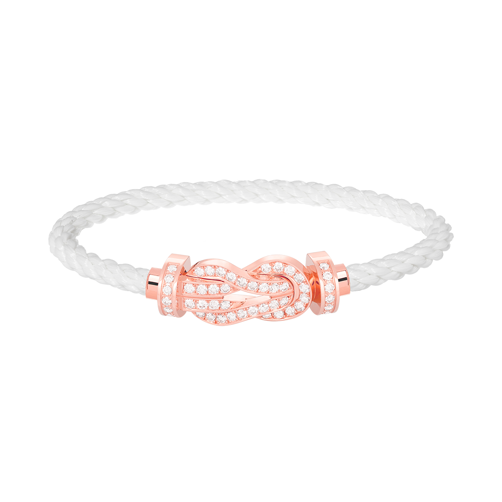 [Rose Jewels]CHANCE LARGE 8 FIGURE BUCKLE FULL DIAMOND BRACELET ROSE GOLD