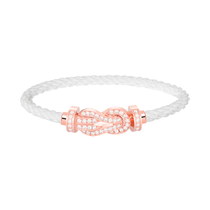 [Rose Jewels]CHANCE LARGE 8 FIGURE BUCKLE FULL DIAMOND BRACELET ROSE GOLD