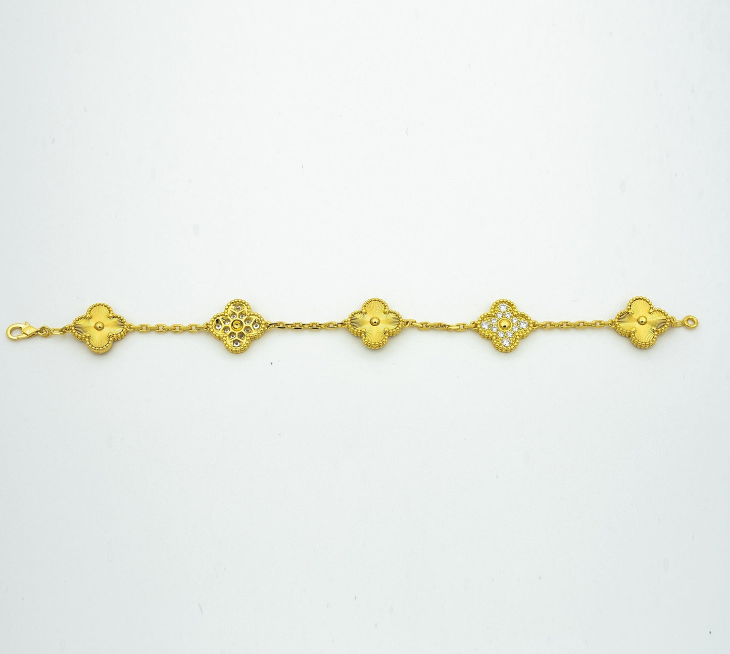 [ROSE]CLOVER BRACELET 5 MOTIFS GOLD DIAMOND