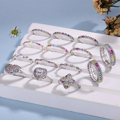 [Rose Jewels]Radiant Sparkling Round Cut Daily Ring