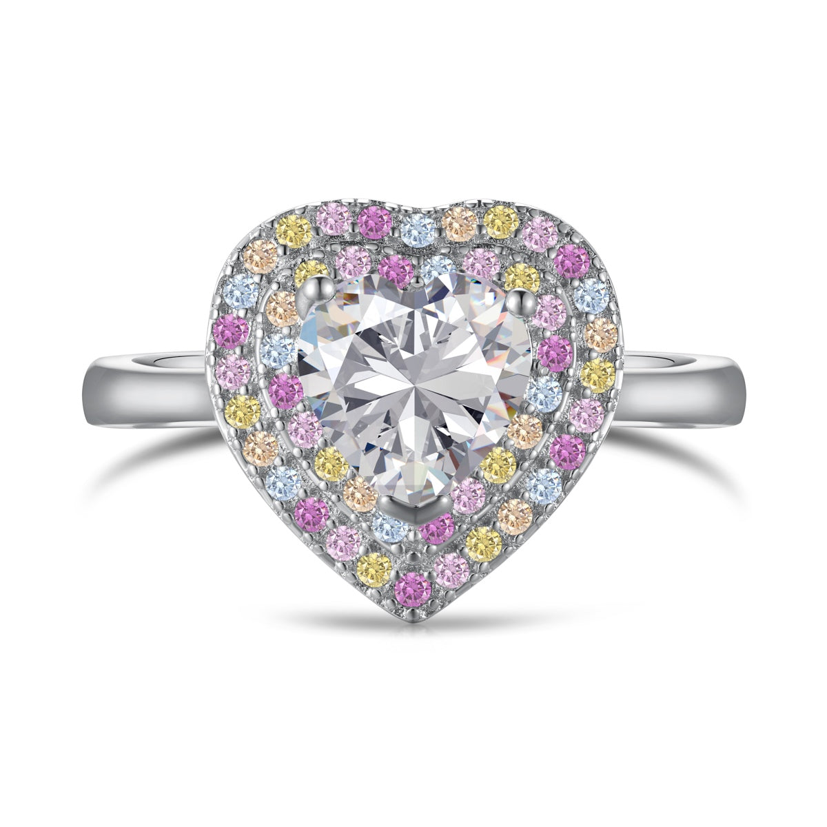 [Rose Jewels]Delicate Ebullient Heart Shape Wedding Ring