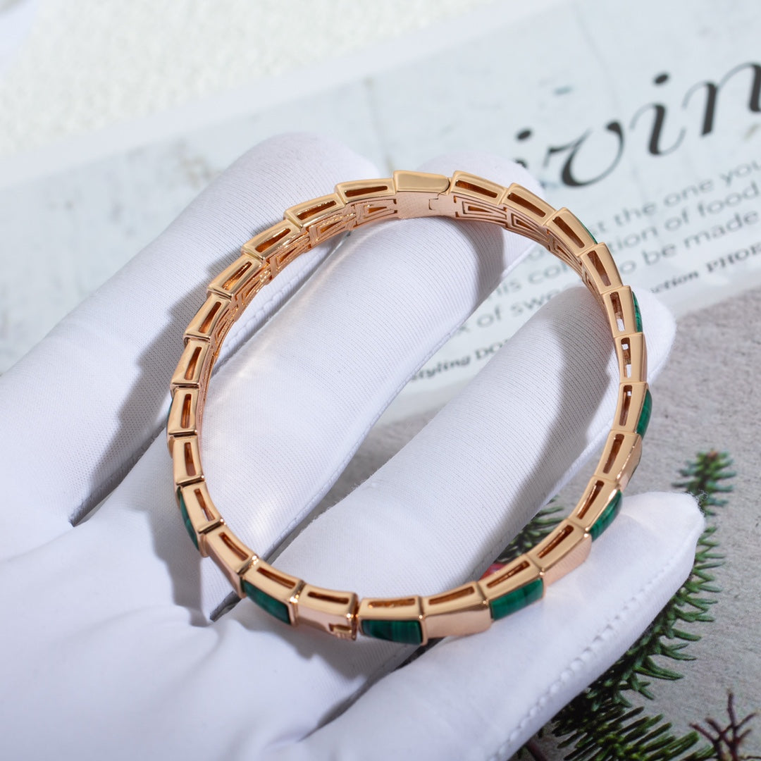 [Rose Jewels]SERPENTI BRACELET PINK GOLD MALACHITE