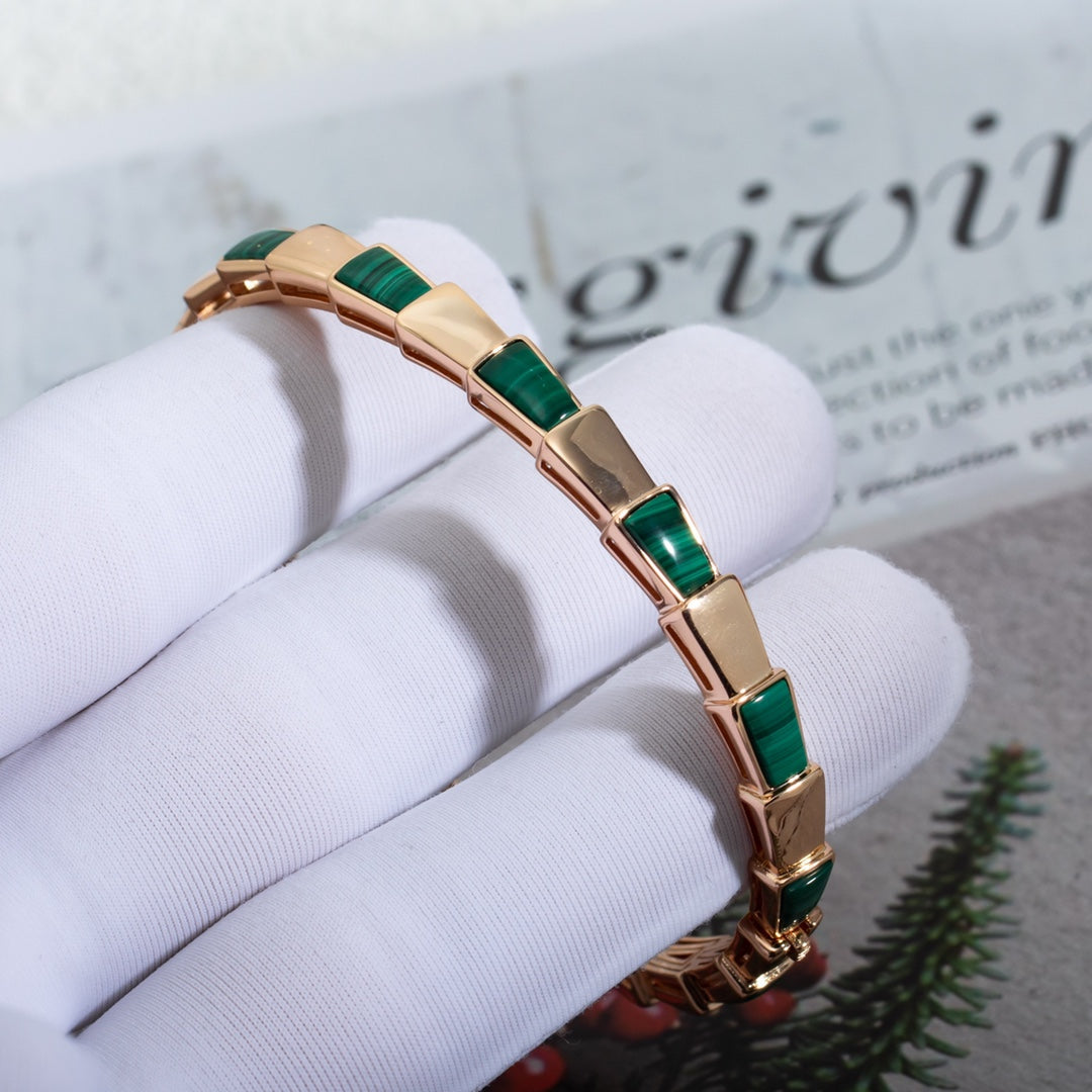 [Rose Jewels]SERPENTI BRACELET PINK GOLD MALACHITE