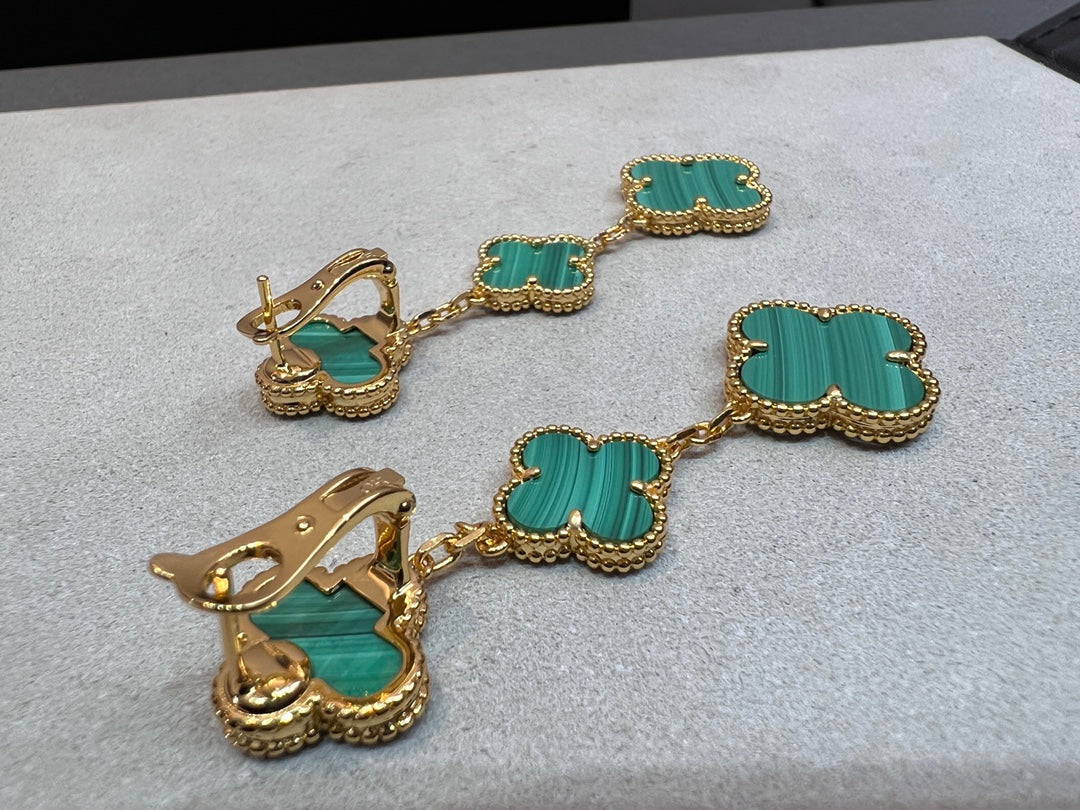 [ROSE]CLOVER MALACHITE 3 MOTIFS GOLD