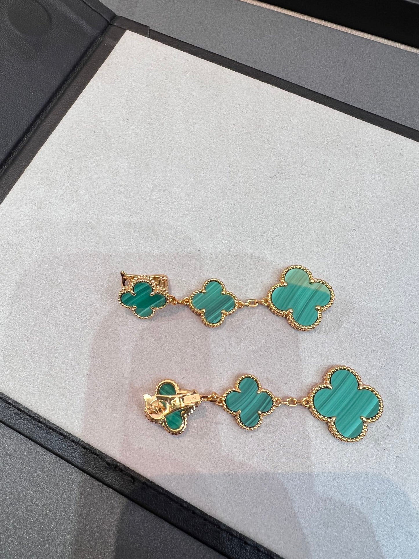 [ROSE]CLOVER MALACHITE 3 MOTIFS GOLD