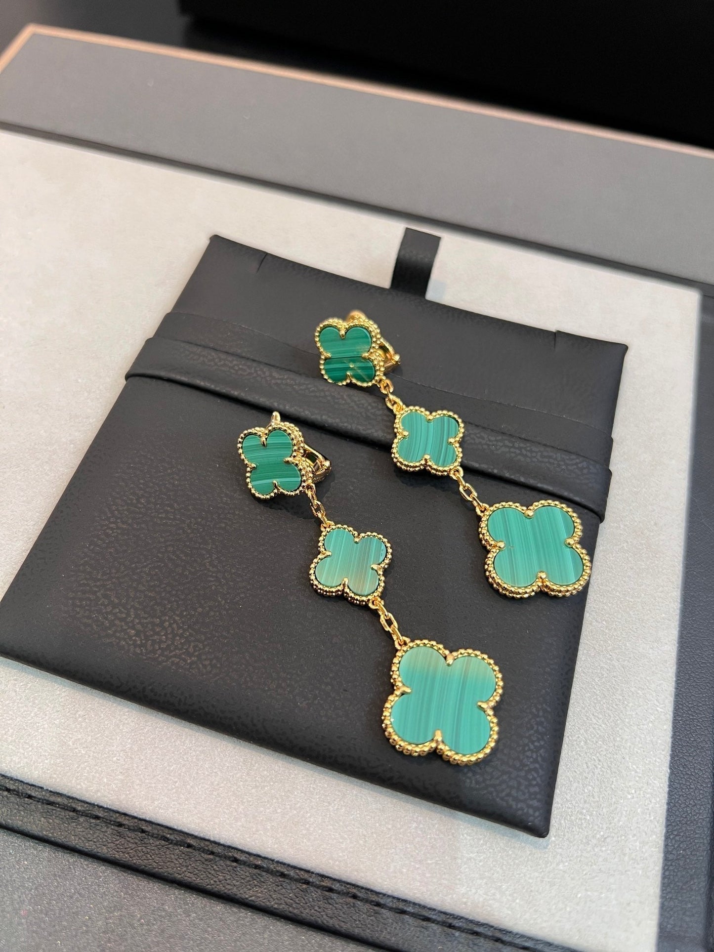 [ROSE]CLOVER MALACHITE 3 MOTIFS GOLD