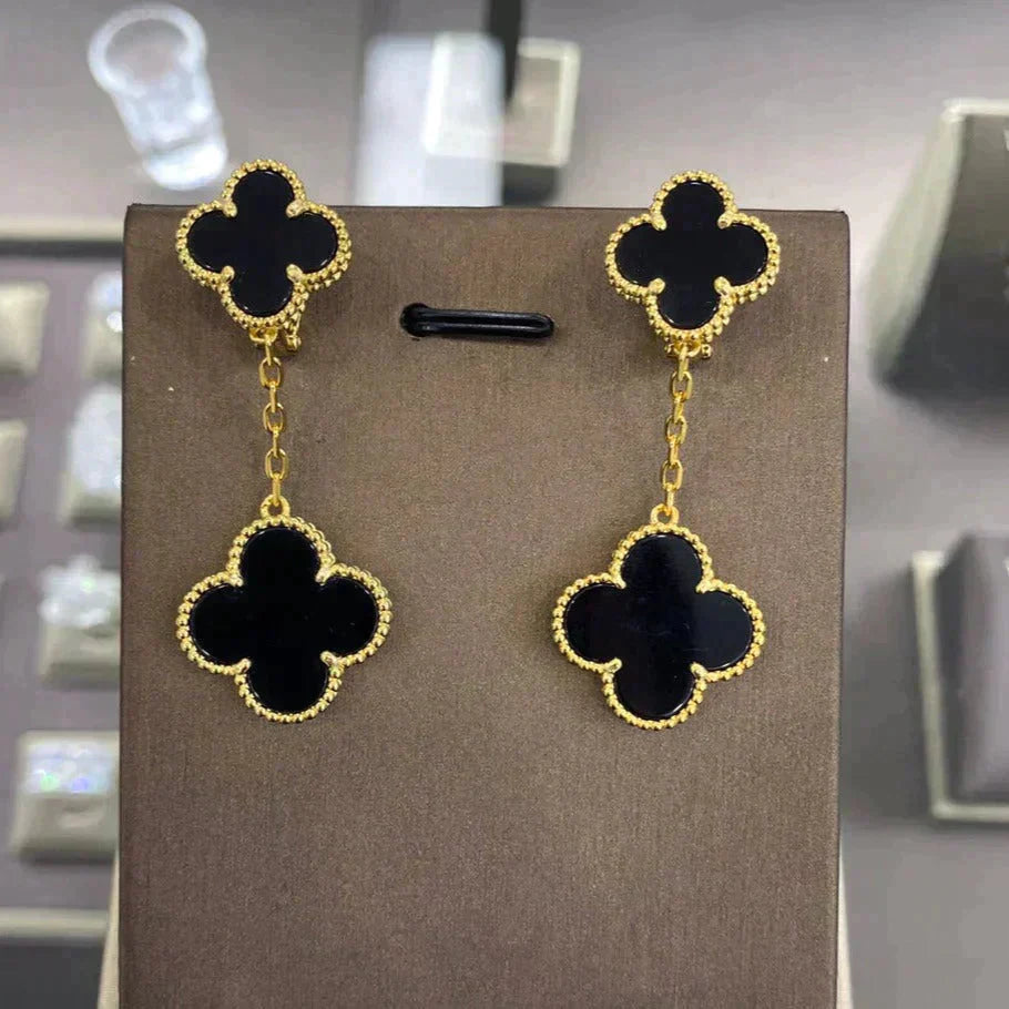 [ROSE]CLOVER 2 MOTIFS  EARRINGS (MULTIPLE CHOICESC