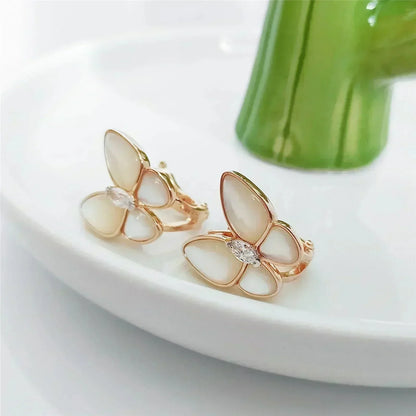 [ROSE]BUTTERFLY MOP DIAMOND EARRINGS