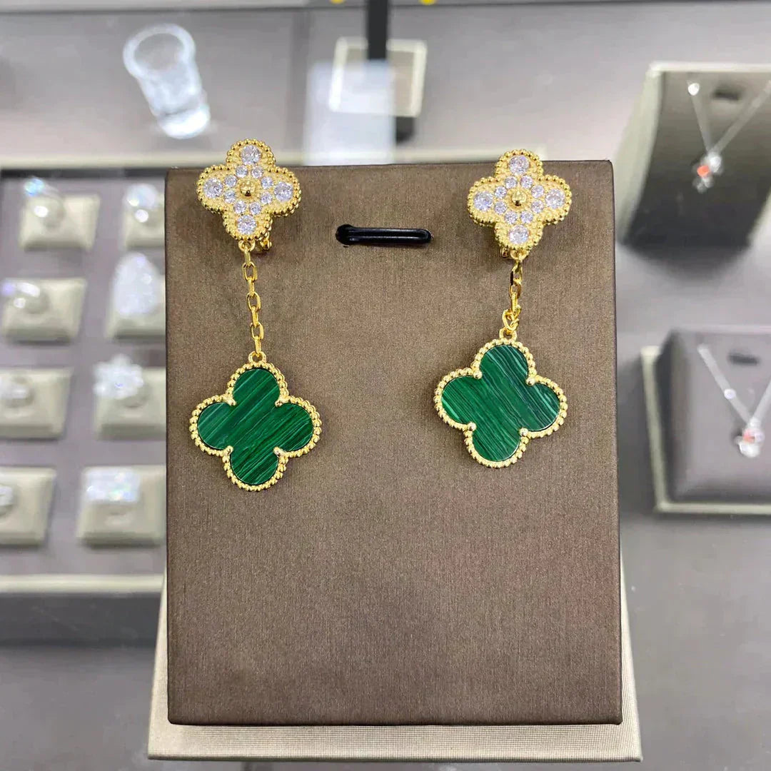 [ROSE]CLOVER  2 MOTIFS  DIAMOND  EARRINGS (MULTIPLE CHOICESç´