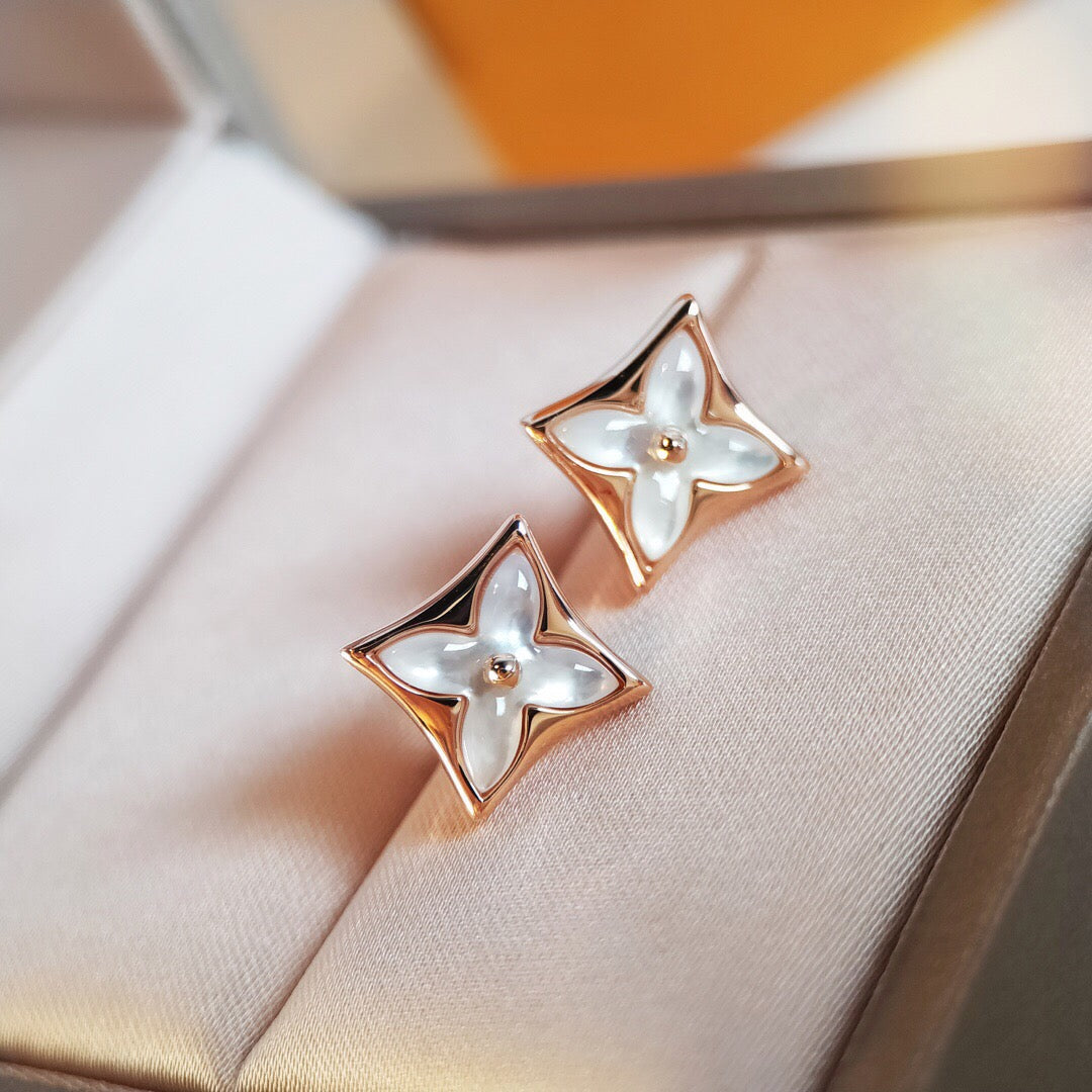 [Rose Jewels]STAR MOP PINK GOLD EARRINGS