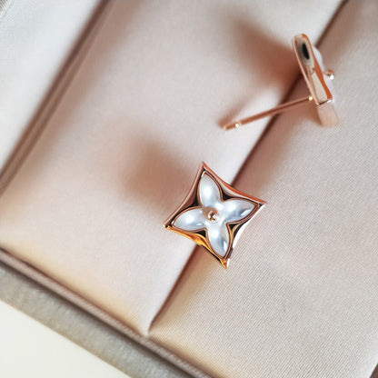 [Rose Jewels]STAR MOP PINK GOLD EARRINGS