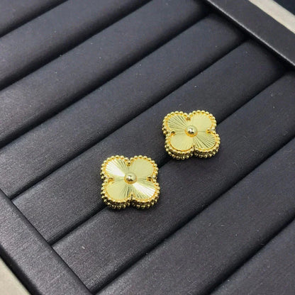 [ROSE]CLOVER MINI 9.5MM LASER EARRINGS