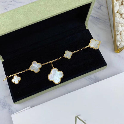 [ROSE]MAGIC CLOVER MOP GOLD BRACELET 5 MOTIFS