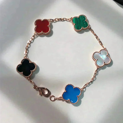 [ROSE]CLOVER 5 MOTIFS MULTICOLOR  BRACELET