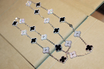 [ROSE]CLOVER 20 MOTIFS ONYX DIAMOND SILVER