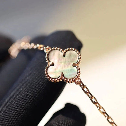 [ROSE]CLOVER 20 MOTIFS DARK MOP DIAMOND  NECKLACE