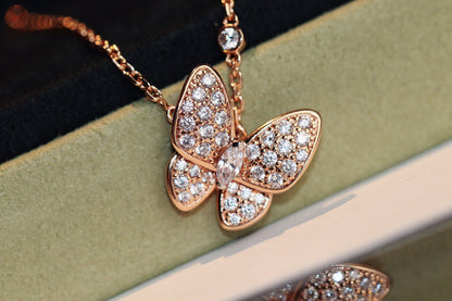 [ROSE]BUTTERFLY DIAMOND NECKLACE