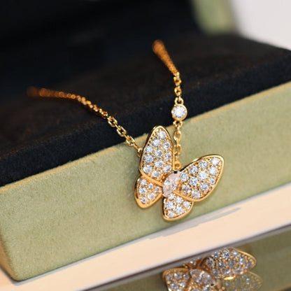 [ROSE]BUTTERFLY DIAMOND NECKLACE