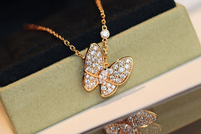 [ROSE]BUTTERFLY DIAMOND NECKLACE