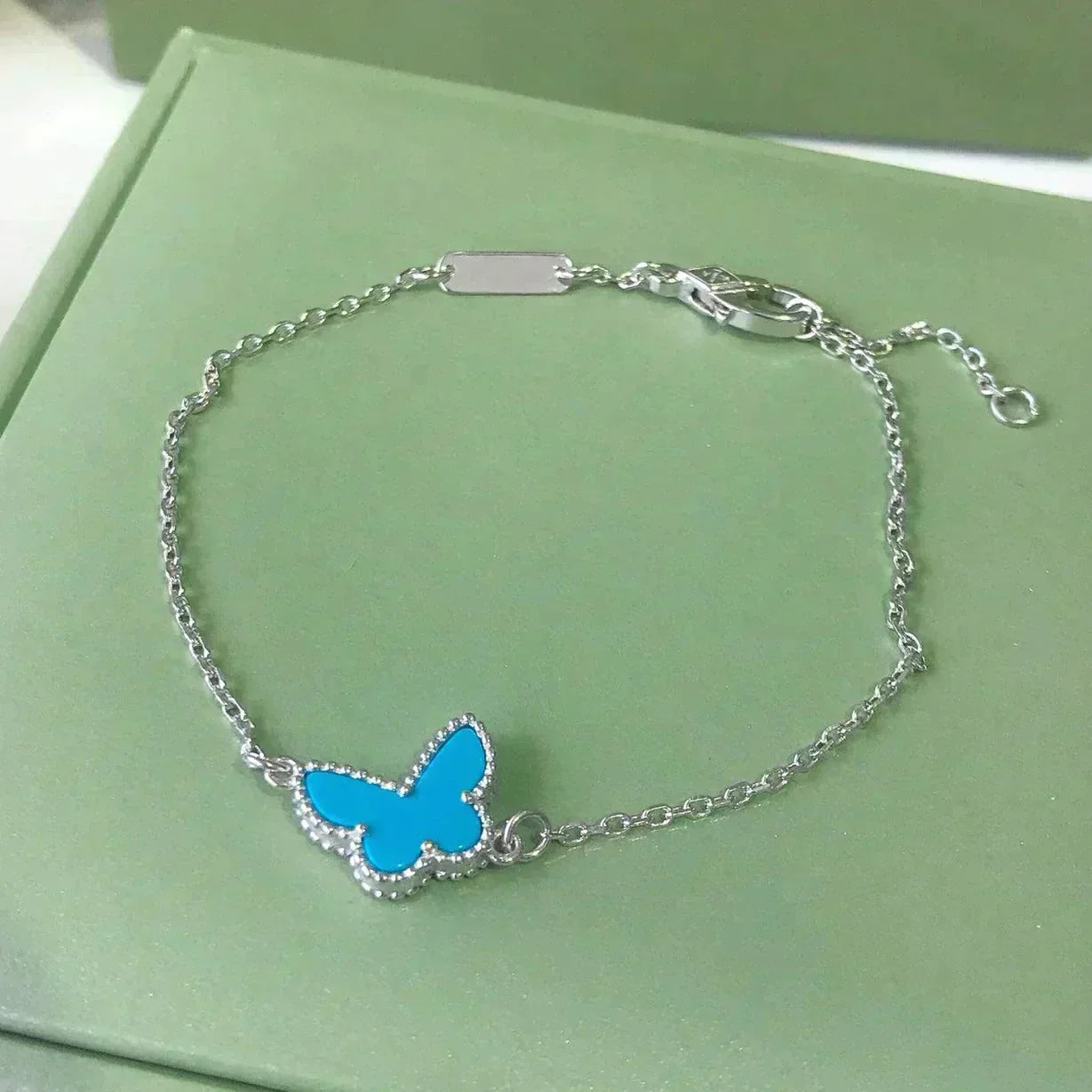 [ROSE]BUTTERFLY TURQUOISE BUTTERFLY BRACELET SILVER