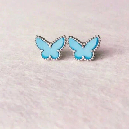 [ROSE]BUTTERFLY TURQUOISE EARRINGS SILVER