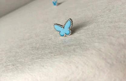 [ROSE]BUTTERFLY TURQUOISE EARRINGS SILVER