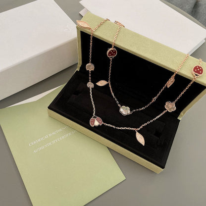 [ROSE]LUCKY SPRING 15 MOTIFS ROSE GOLD NECKLACE