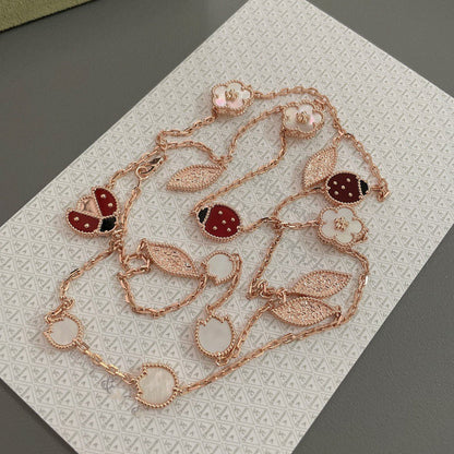 [ROSE]LUCKY SPRING 15 MOTIFS ROSE GOLD NECKLACE