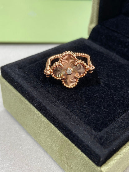 [ROSE]CLOVER RIVERSIBLE ROSE GOLD RING