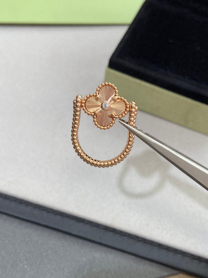 [ROSE]CLOVER RIVERSIBLE ROSE GOLD RING