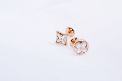 [Rose Jewels]STAR AND SUN PINK GOLD MOP STUD EARRINGS