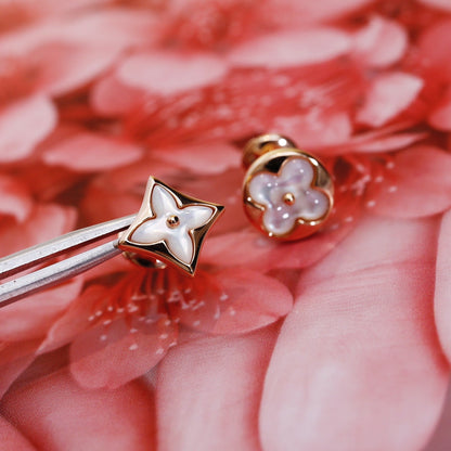 [Rose Jewels]STAR AND SUN PINK GOLD MOP STUD EARRINGS