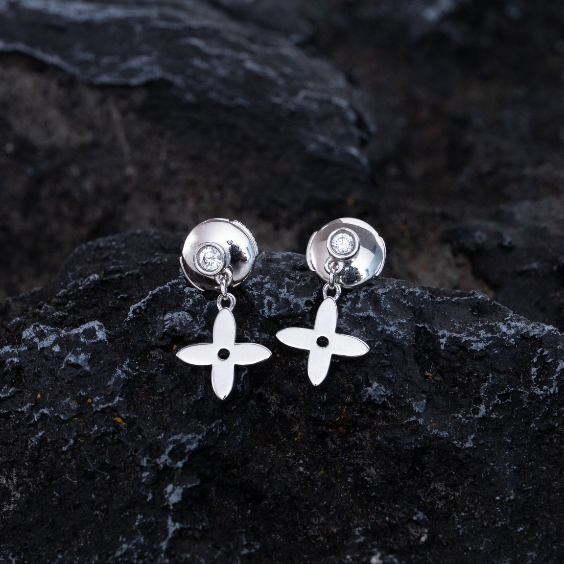 [Rose Jewels]VIDYLLE SILVER DIAMOND MINI DROP EARRINGS