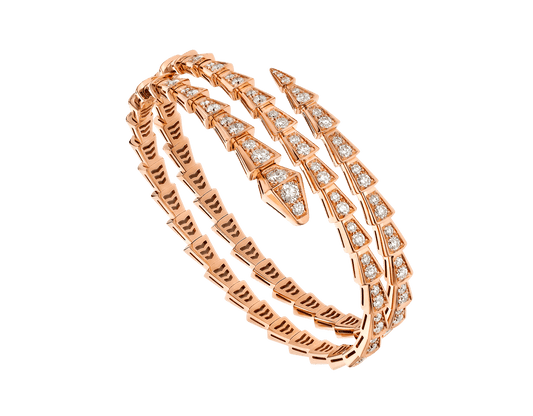 [Rose Jewels]SERPENTI BRACELET PINK GOLD DIAMOND DOUBLE ROW