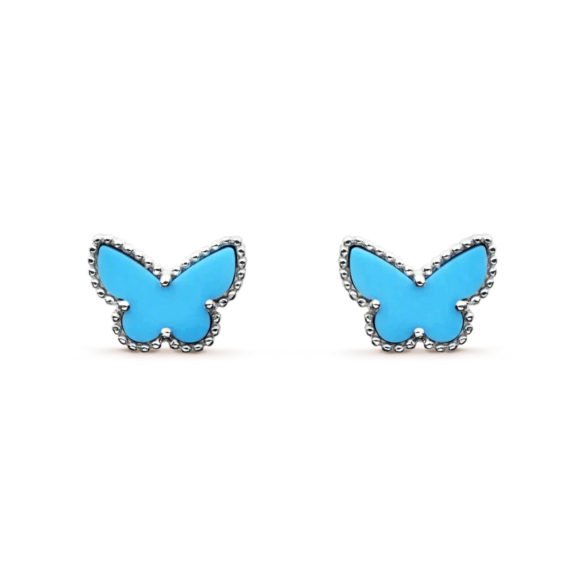 [ROSE]BUTTERFLY TURQUOISE EARRINGS SILVER