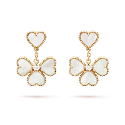 [ROSE]CLOVER SWEET WHITE MOP EARRINGS