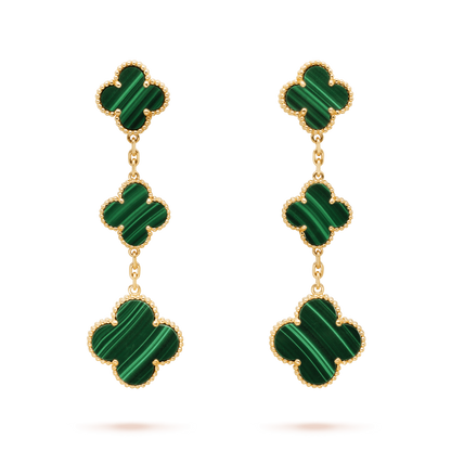 [ROSE]CLOVER MALACHITE 3 MOTIFS GOLD