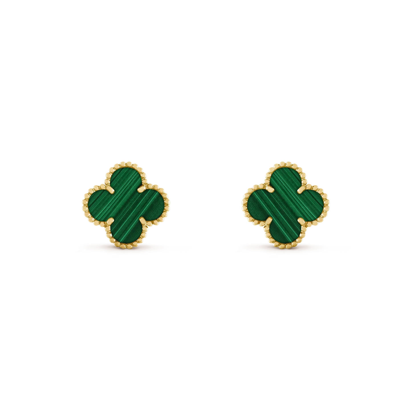 [ROSE]CLOVER MEDIUM 1 MOTIFS MALACHITE  EARRINGS