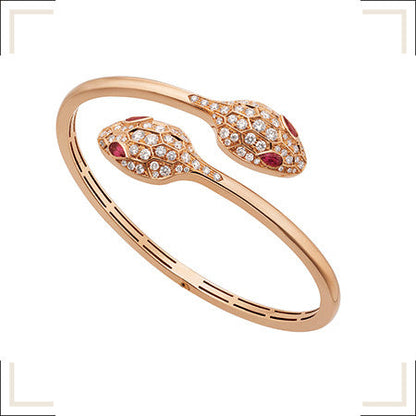 [Rose Jewels]SERPENTI BRACELET PINK GOLD DIAMOND DOUBLE SNAKE