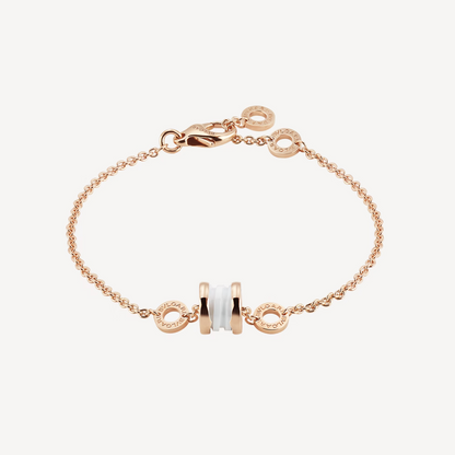 [Rose Jewels]ZERO 1 SOFT PINK GOLD AND WHITE CERAMIC BRACELET