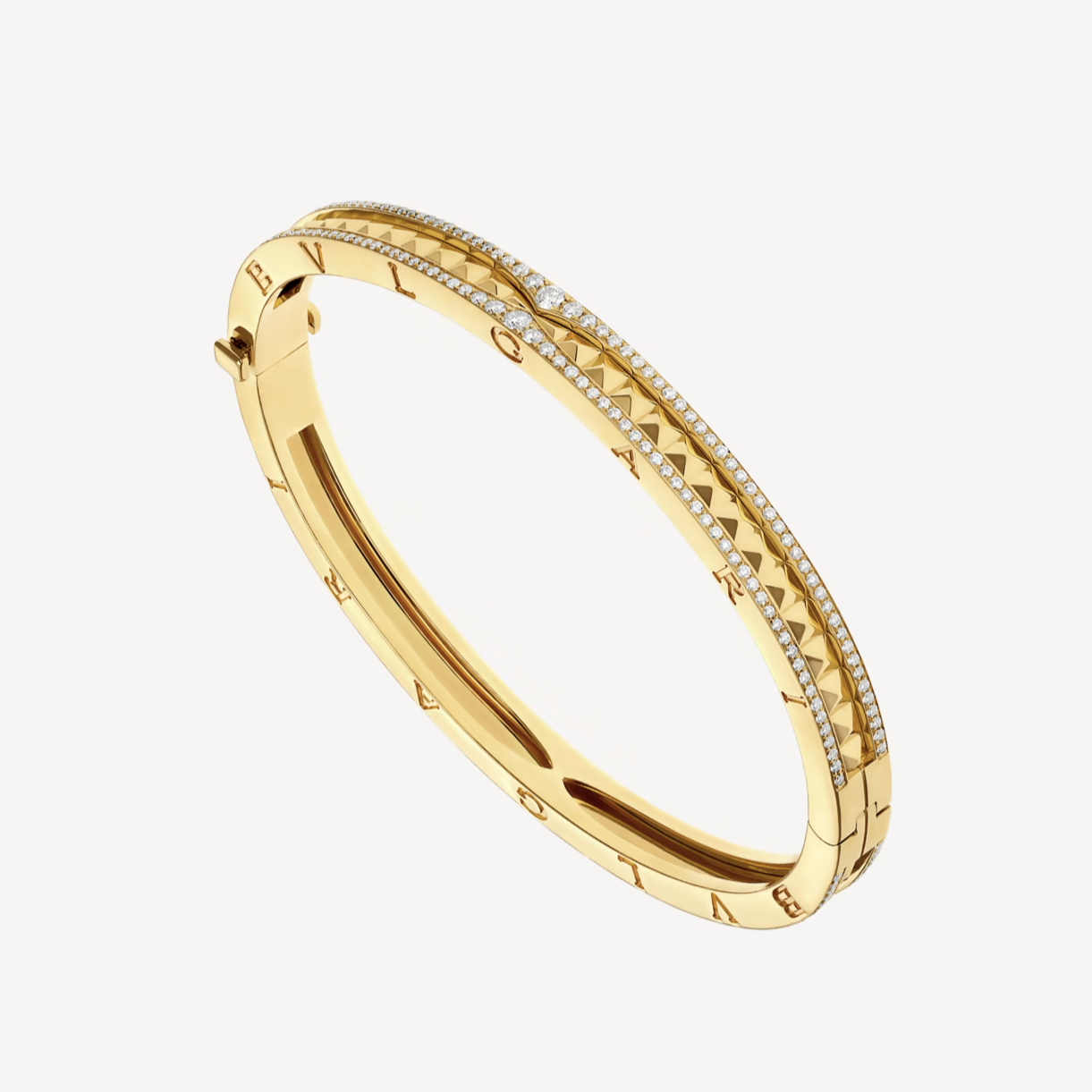 [Rose Jewels]ZERO 1 SPIRAL AND PAVED DIAMOND GOLD BRACELET