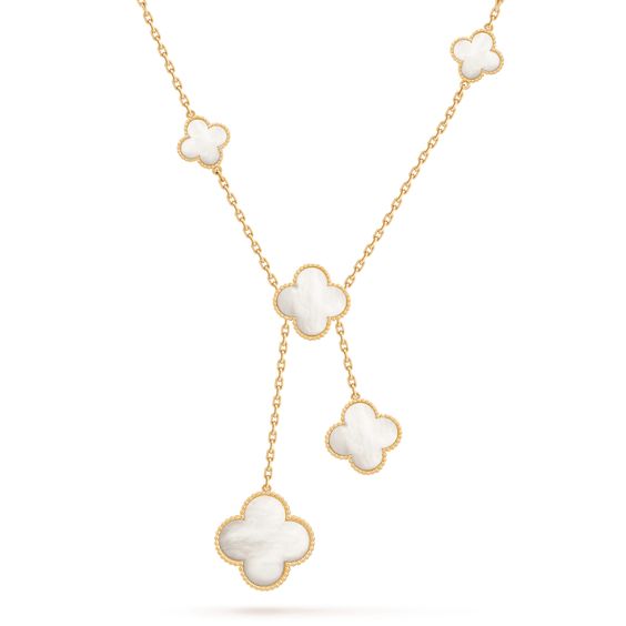 [ROSE]CLOVER MOTHER OF PEARL NECKLACE 6 MOTIF