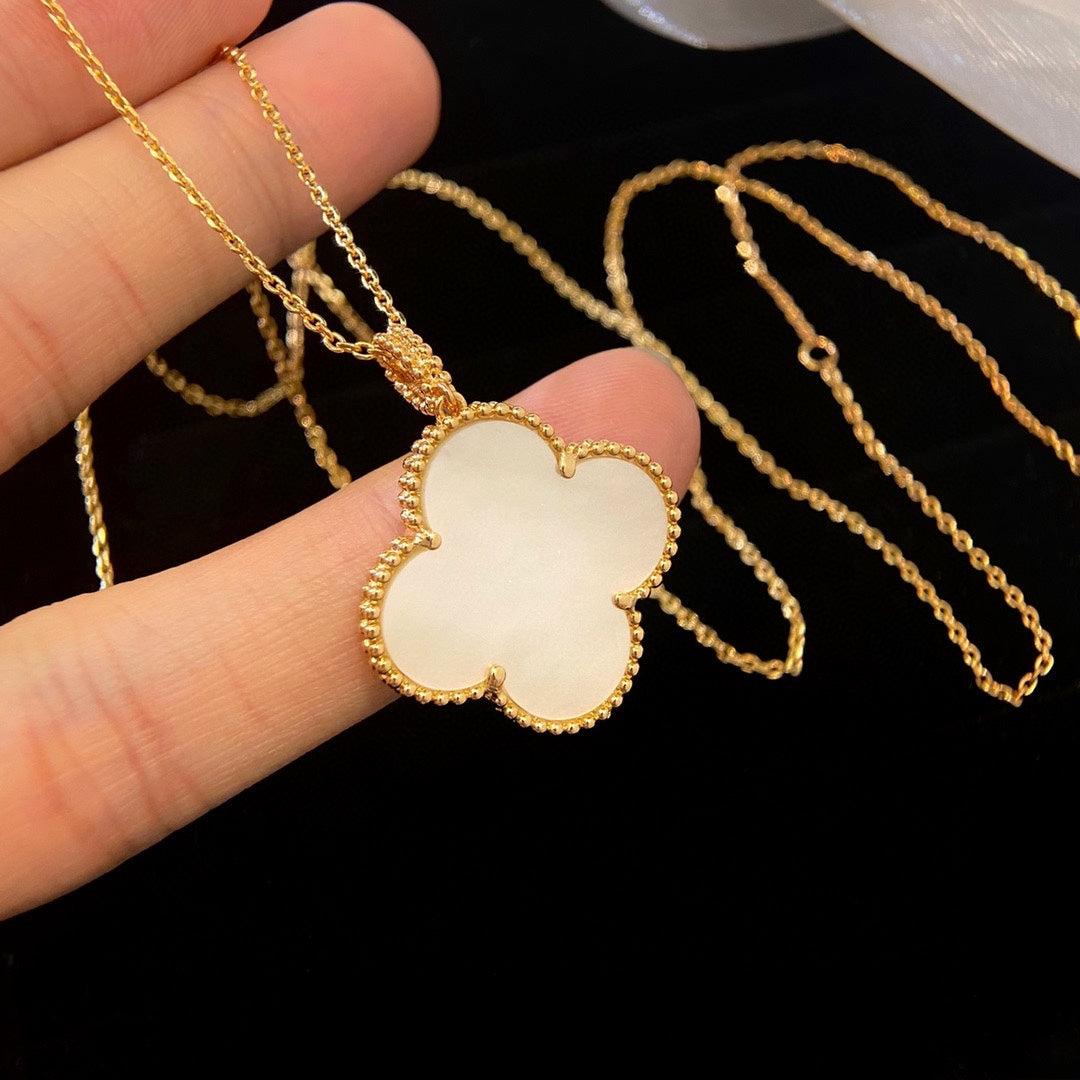 [ROSE]CLOVER 25MM MOP LARGE PENDANT NECKLACE