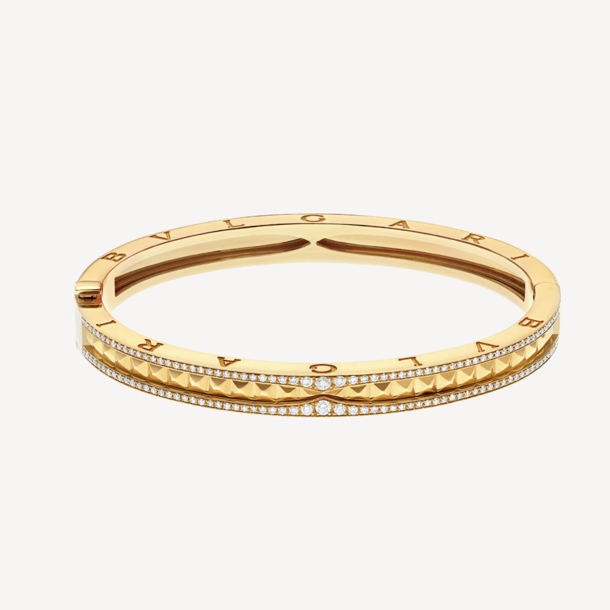 [Rose Jewels]ZERO 1 SPIRAL AND PAVED DIAMOND GOLD BRACELET