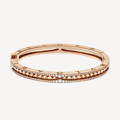 [Rose Jewels]ZERO 1 SPIRAL AND PAVED DIAMOND PINK GOLD BRACELET