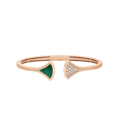 [Rose Jewels]DREAM BRACELET OPEN MALACHITE PINK GOLD