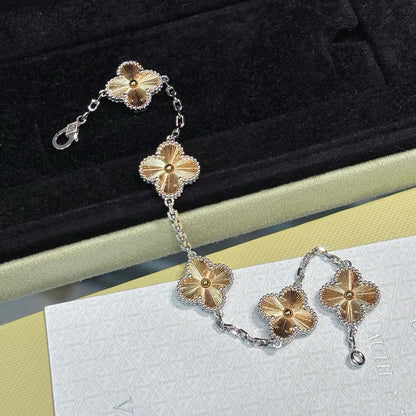 [ROSE]Christmas edition CLOVER SILVER 5 MOTIFS BRACELET