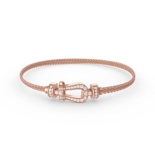 [Rose Jewels]FORCE SMALL HORSESHOE  DIAMOND CHAIN ROPE BRACELET